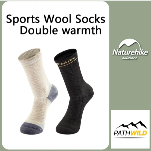 Naturehike ถุงเท้ายาว ผ้ายืด ผสมขนแกะ ดูดซับเหงื่อได้ดี สำหรับเดินป่ากลางแจ้ง อากาศหนาว