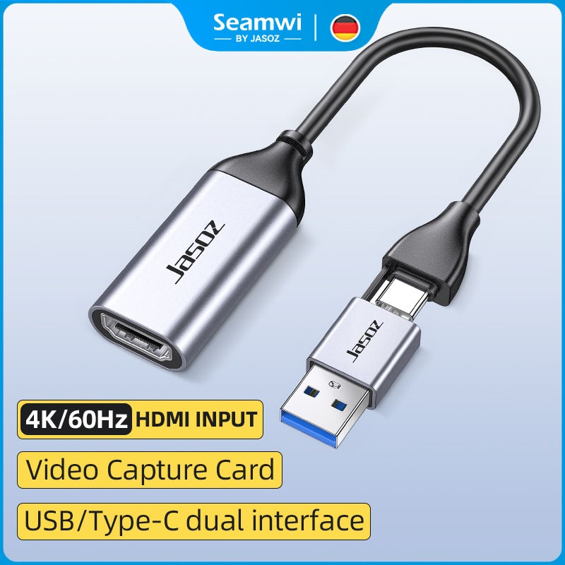⚡ส่งจาก กทม⚡Seamwi Video Capture Card HDMI to Type C การ์ดจับภาพวิดีโอ การบันทึกวิดีโอความละเอียดสูง