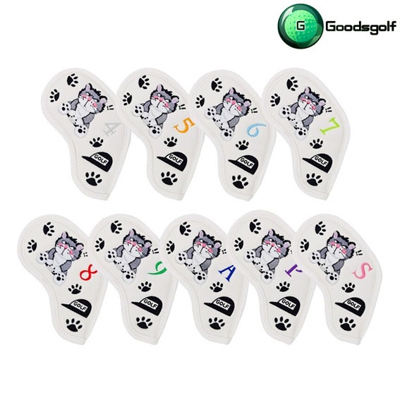 ปลอกหุ้มไม้กอล์ฟชุดเหล็ก ลายแมวสุดน่ารัก Cover iron set