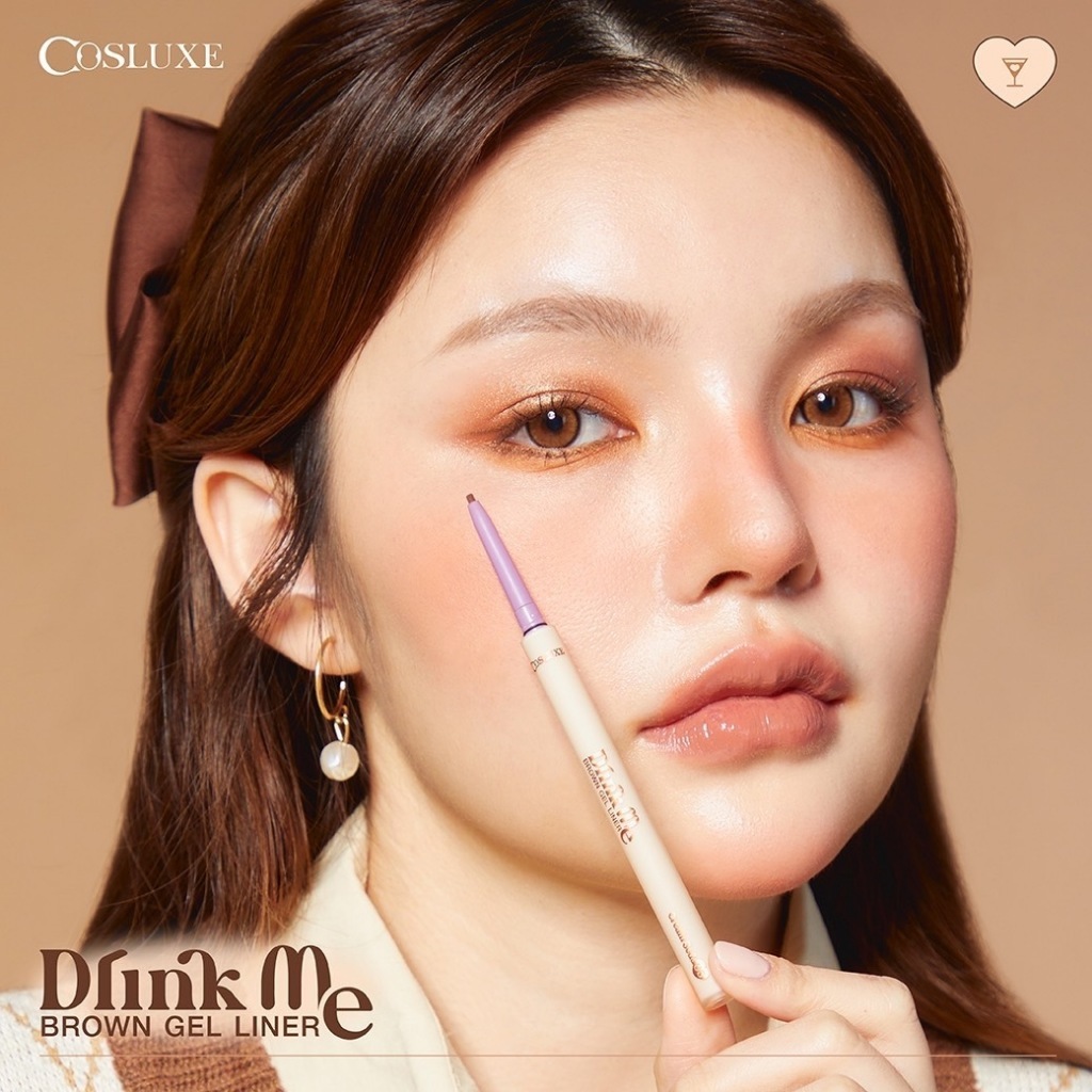 ถูก/แท้/มีไลฟ์ (มีสีใหม่) อายไลเนอร์ Cosluxe Drink Me Brown Gel Liner คอสลุคส์ ดินสอเขียนขอบตา เจล เนื้อแมท ชิมเมอร์ รูปที่ 2