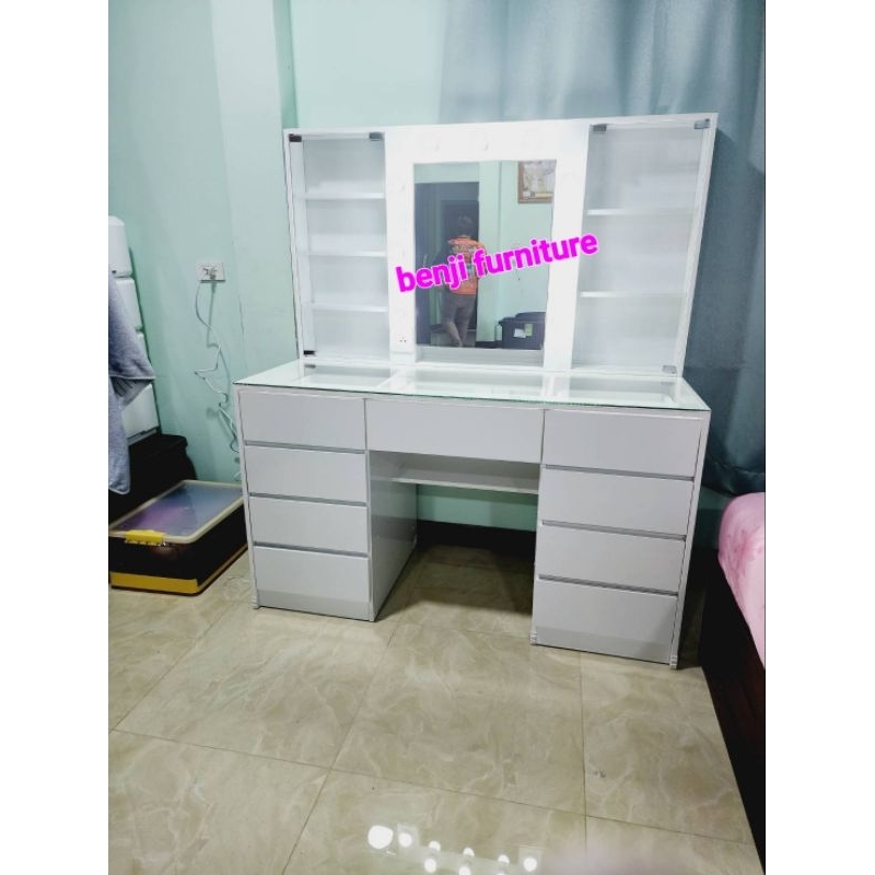 9 ลิ้นชักหัวเกาหลีไฟ / โต๊ะแป้ง 9 ลิ้นชัก ส่งเฉพาะกทมและปริมณฑลเท่านั้น **( ลูกค้าต่างจังหวัดรบกวนทักแชทก่อนสั่งซื้อ) - รูปที่ 3