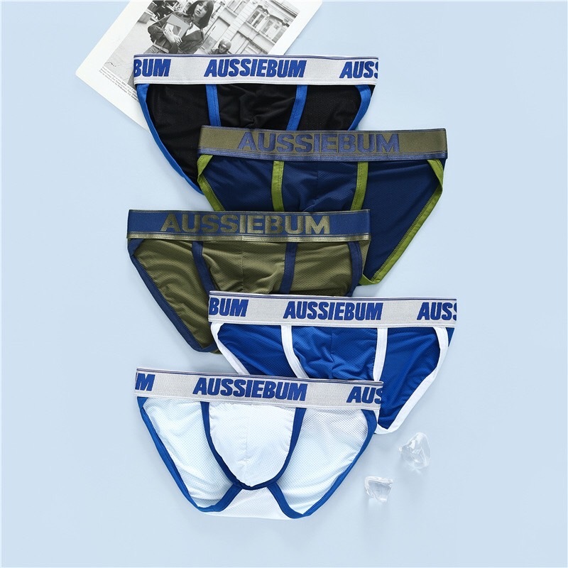 พร้อมส่ง กางเกงในชาย กางเกงในแฟชั่น Aussiebum ทรงtanga ผ้าไนลอน ผ้าลื่น ใส่สบาย