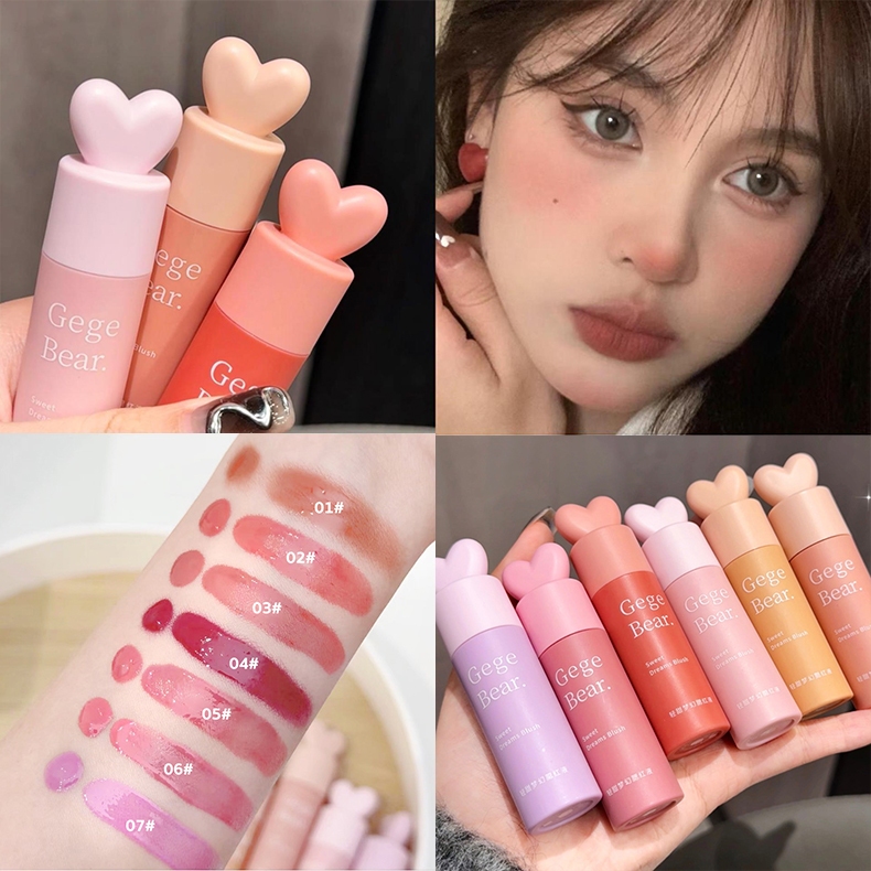 บลัชออนเหลว Blush ปัดแก้ม สีแดงนู้ด 7สี สีธรรมชาติ เนื้อดี สีสวย ติดทนนาน กันน้ำ