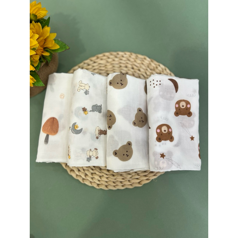 ผ้าอ้อมสาลู27*27นิ้ว  ผ้าอ้อมสาลูคอตตอน100%  รับแพ็คละ 6ผืน / รับต่อโหล12ผืน คละลายชายหญิง