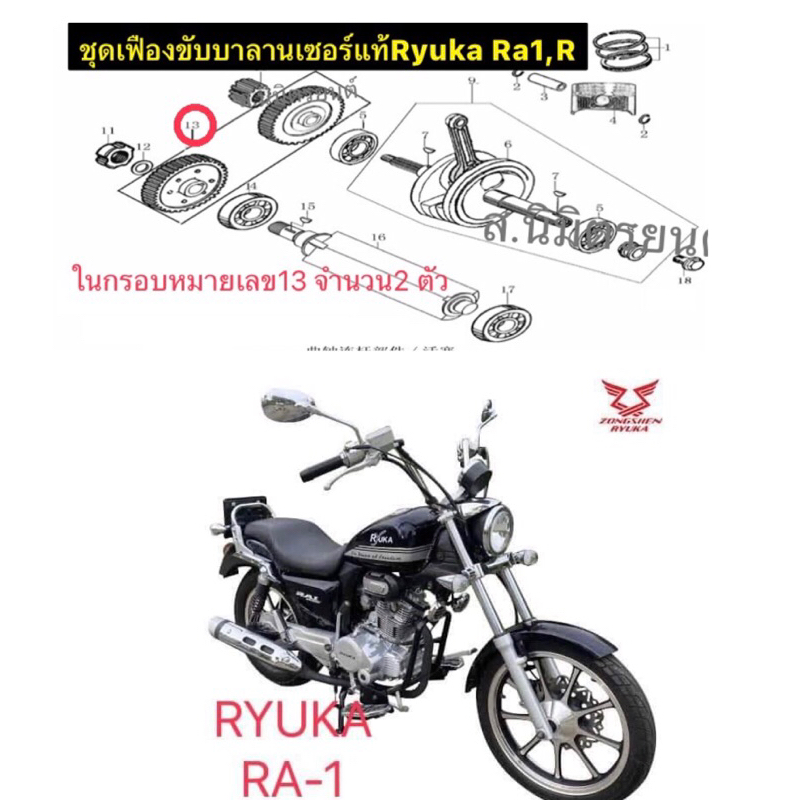 ชุดเฟืองขับและตามบาลานเซอร์แท้Ryuka Ra-1