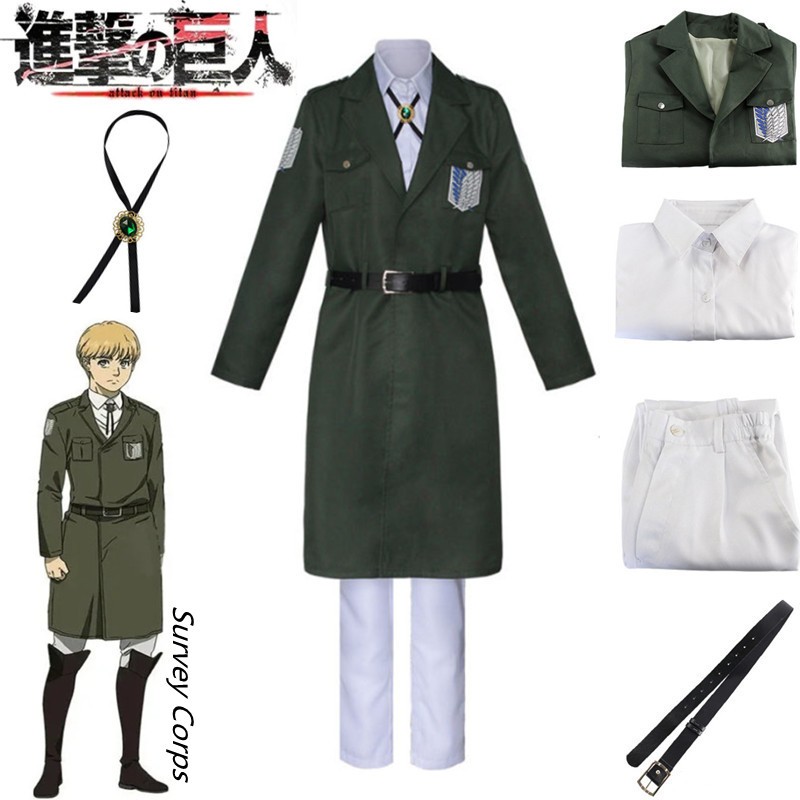 อะนิเมะโจมตีไททันส์ 4 ซีซั่น Mikasa Ackerman ชุดสืบสวนชุดคอสเพลย์เครื่องแบบ