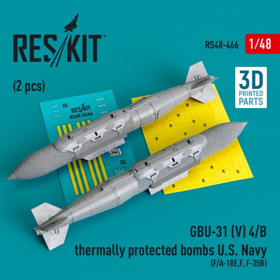 RS48-0466 GBU-31 (V) 4/B thermally protected bombs U.S. Navy (2 pcs) (F/A-18E,F, F-35B) (3D Printed)