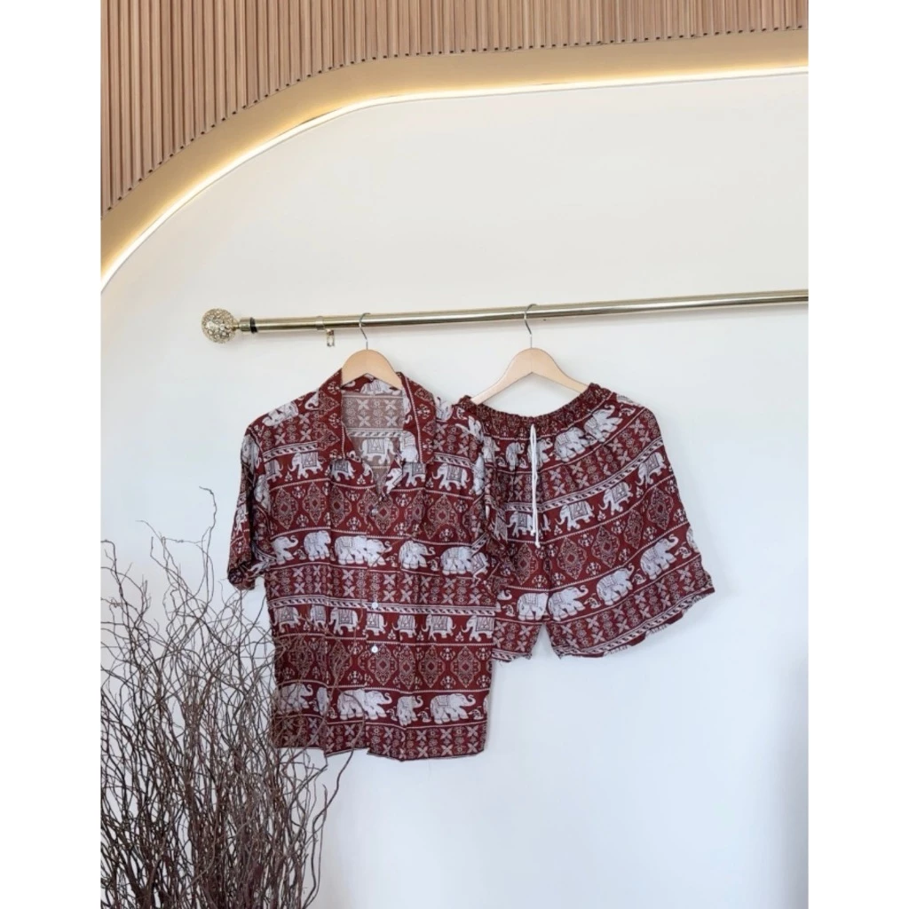 ชุดลายช้างอก 44 เสื้อคอเชิ้ต + กก.ขาสั้น thumbnail 8