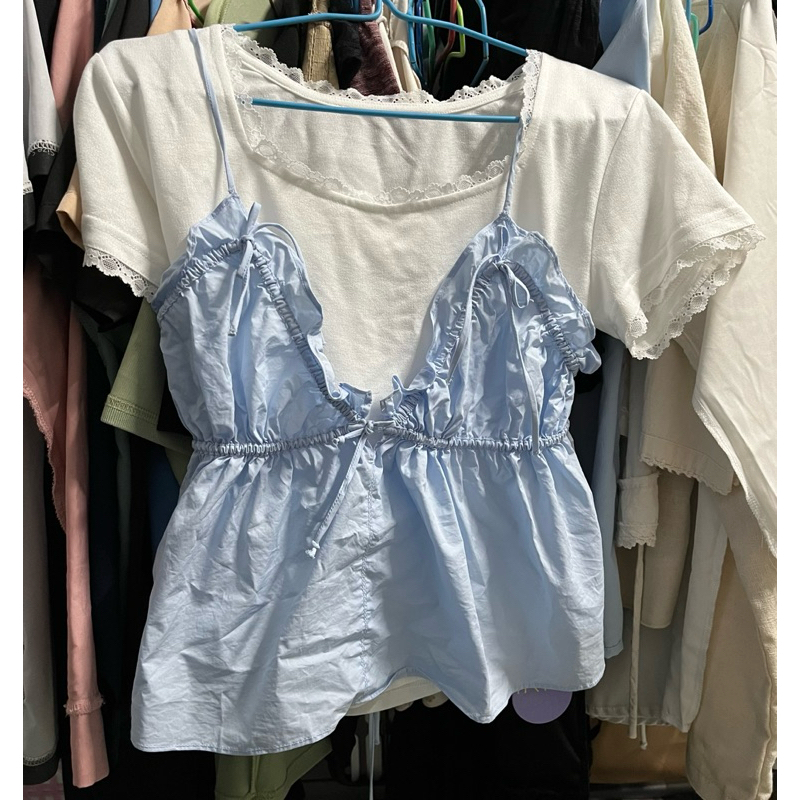 IRIS FASHION 24ss Summer Blue sky top set