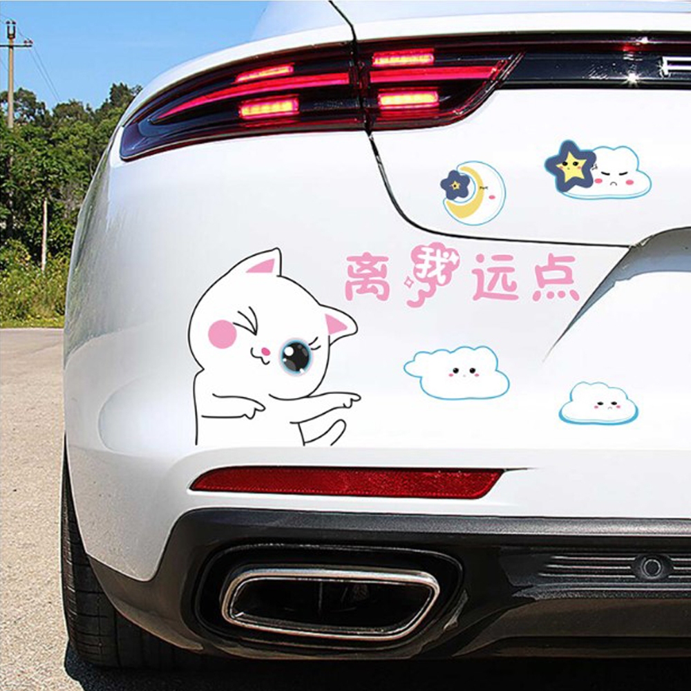 (ส่งจากไทย) สติ๊กเกอร์แมว สติ๊กเกอร์ติดรถการ์ตูน สติ๊กเกอร์การ์ตูน ติดรถ ติดแอร์ ติดได้หลากหลาย สติ๊กเกอร์สวยๆ ปกปิดรอย