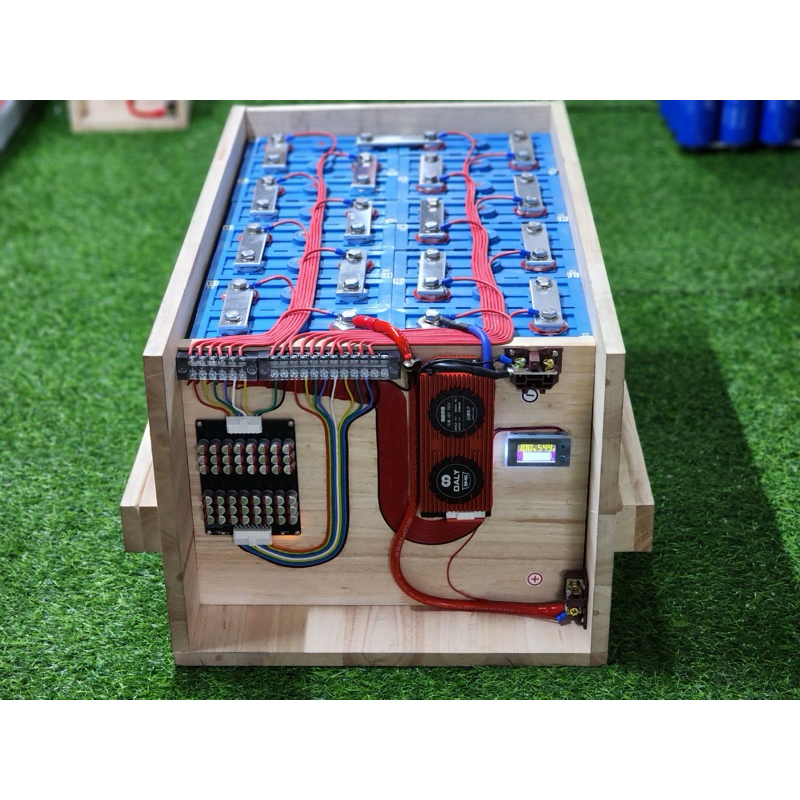 แบตลิเธียม 48v 200ah ครบชุดพร้อมใช้ 3.2v 16s ครบชุด BMS DALY 100A แบตเตอรี่ LiFePo4 ใส่ Active Balan