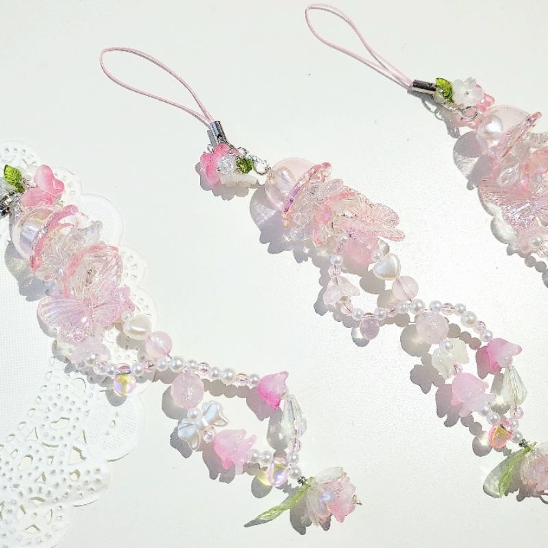 พวงกุญแจแฮนด์เมด 100% Pink jelly fish  DNA  keychain handmade100%