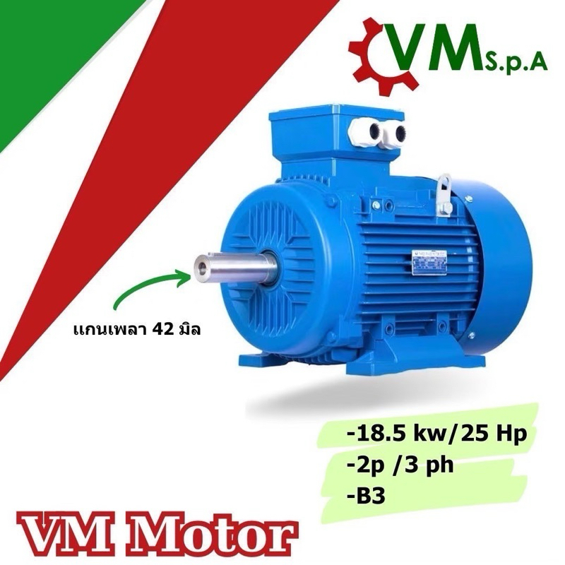 VMITALY มอเตอร์ขาตั้ง 18.5kw / 25Hp 2p 3ph 380V ,(B3)