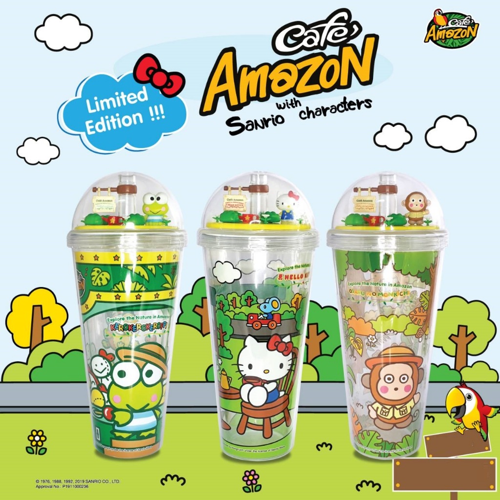 [ของใหม่ แท้ 100%] แก้ว Café Amazon x Sanrio รุ่นพิเศษ (Limited Edition) ลิขสิทธิ์แท้