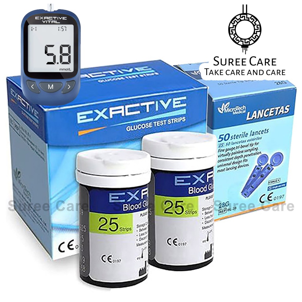 แผ่นตรวจน้ำตาล EXACTIVE VITAL สำหรับ เครื่องวัดระดับน้ำตาล EXACTIVE VITAL เท่านั้น