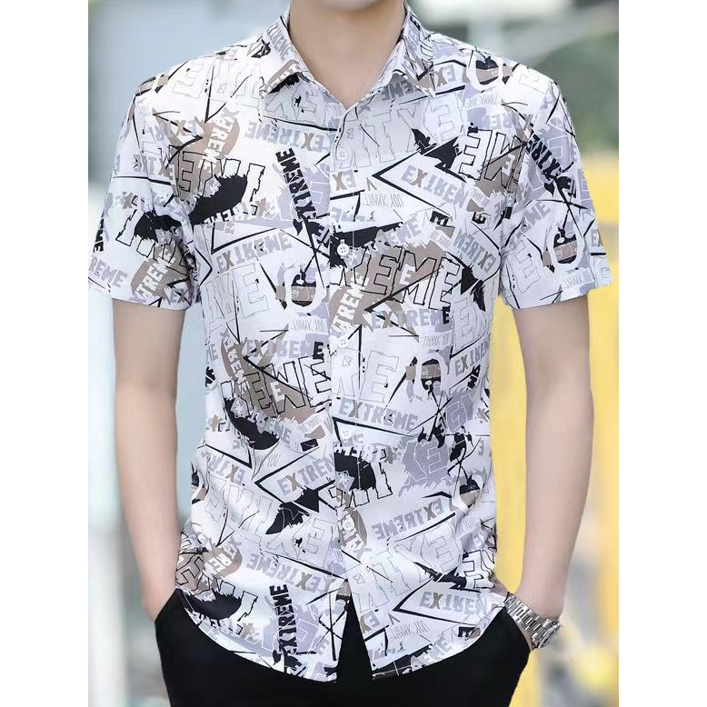 เสื้อเชิ้ตผู้ชายแขนสั้น  เสื้อเชิ้ตลำลองชาย shirts for men เสื้อแฟชั่นฤดูร้อน พร้อมส่งจากไทย