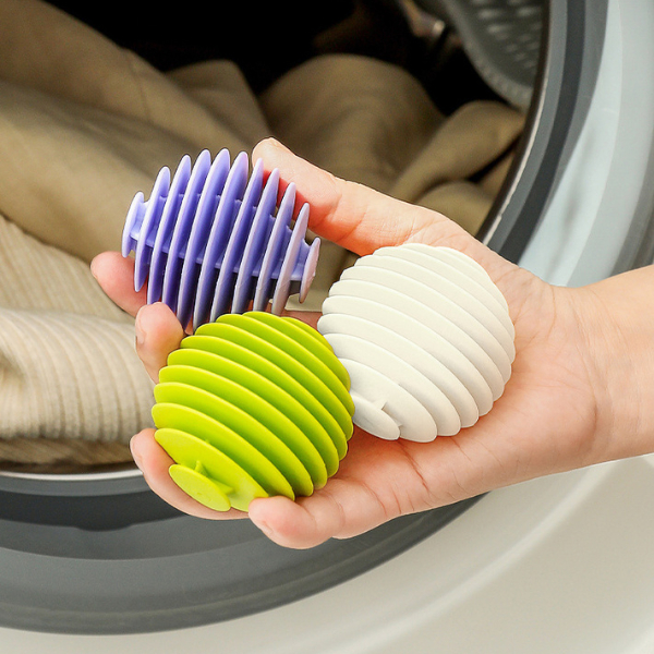 🥝กีวีน่ารัก🥝 ลูกบอลซักผ้า ทรงกลม ป้องกันเสื้อผ้าพันกัน อุปกรณ์ทําความสะอาดบ้าน นํากลับมาใช้ใหม่ได้ - รูปที่ 5