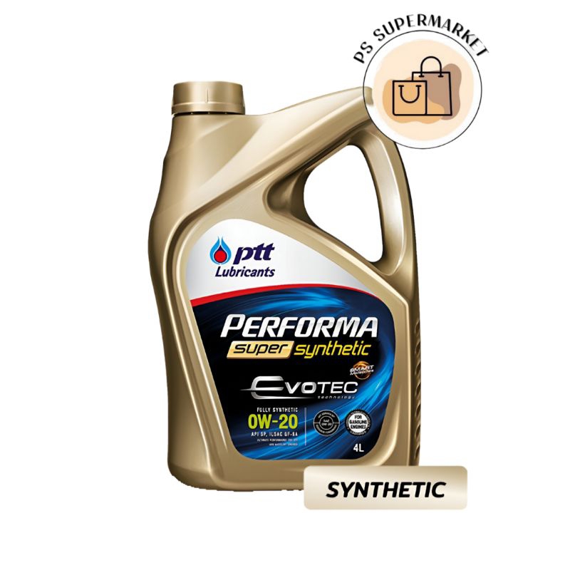 แท้100% PTT PERFORMA SYNTHETIC ECO CAR ( 0W-20 3+1 ลิตร ) สังเคราะห์ แท้ 100% ptt ปตท 0W-20 น้ำมันเค