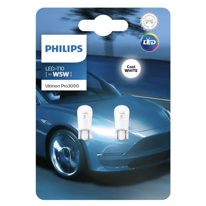 PHILIPS  T10 Ultinon  Pro3000  LED 6500k  WHITE