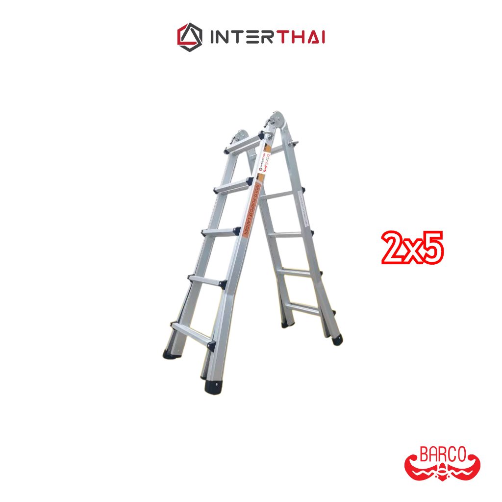 BARCO บันไดหัวล็อคยืดหด 2x5 4.96 เมตร รับได้ 150 กิโลกรัม