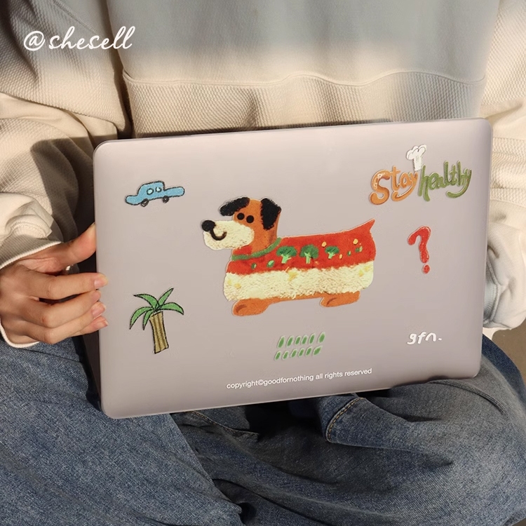 Shesell พร้อมส่ง เคส macbook(ผิวด้าน) ดัชชุนด์น่ารัก M1/M2/M3 Air13/Air15/Pro13นิ้ว เคสสำหรับแมคบุ๊คใส A2681