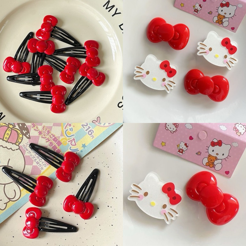 พร้อมส่ง  B032 กิ๊บติดผม โบว์สีแดง กิ๊บติดผมแมว ขนาดเล็ก  กิ๊บบีบี น่ารักหวานๆ ที่ติดผม เครื่องประดับผม