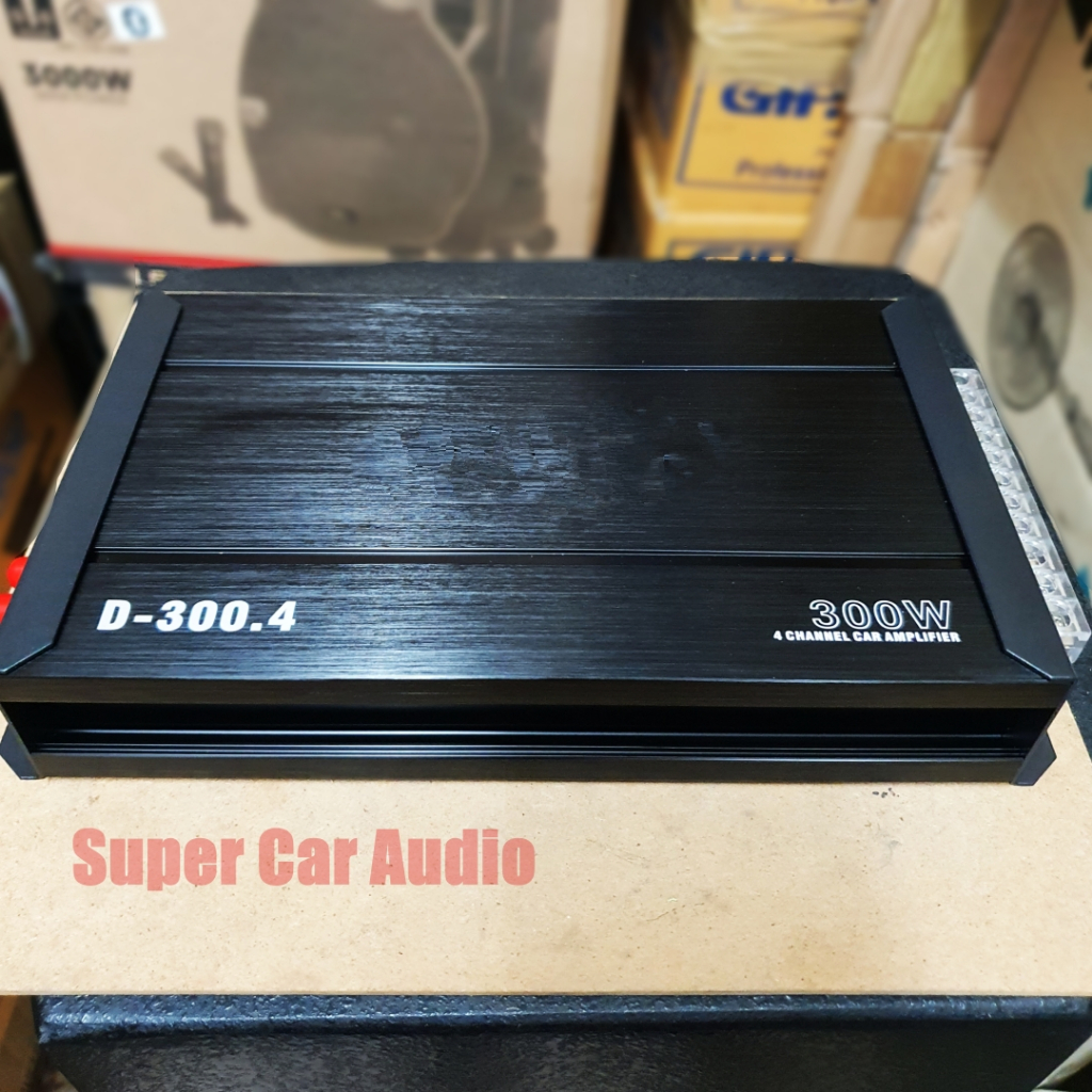 เพาเวอร์แอมป์ แอมป์รถยนต์ คลาสดี 4CH AE 300w x 4 ขับกลางแหลม 16-24 ดอก