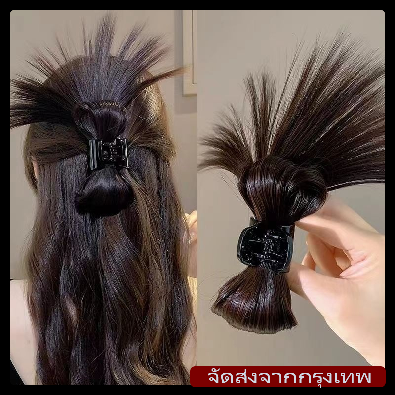 [จัดส่งรวดเร็ว]แฟชั่นเกาหลีผมปลอมกิ๊บติดผมหางม้ารูปขนไก่และลูกขนไก่แฟชั่นสําหรับผู้หญิง Y2Kเครื่องประดับแฟชั่นธรรมชาติช