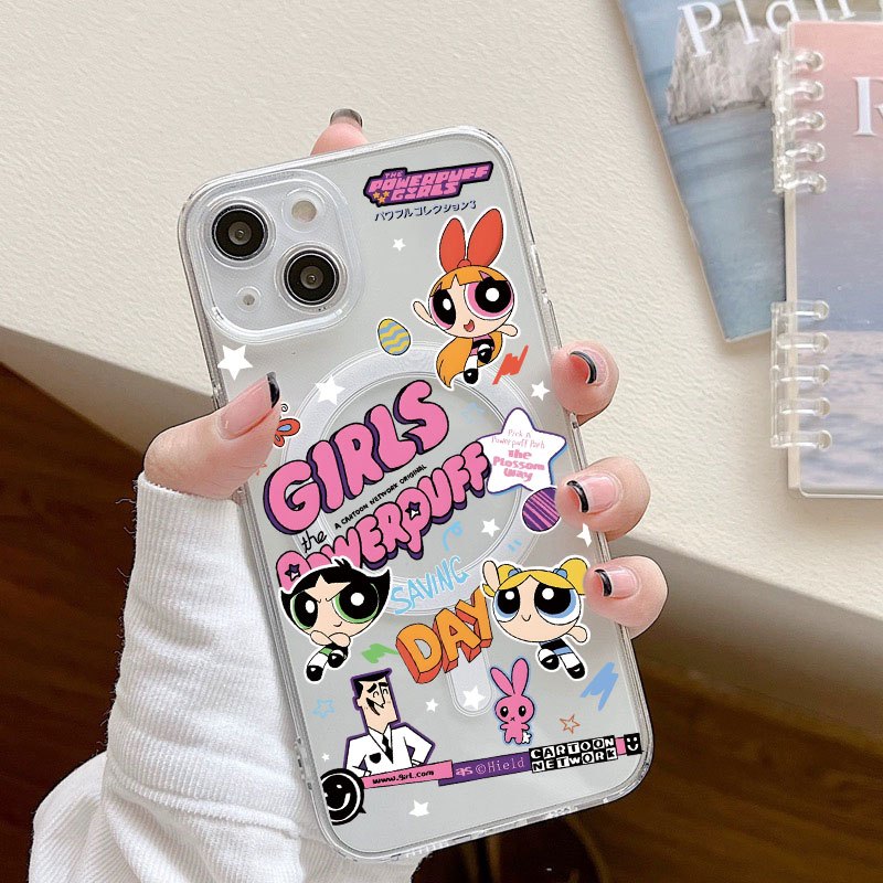 Case แม่เหล็ก เคสใส ชาร์จไร้สาย สำหรับ iPhone 15 14 13 12 11 Pro Plus Max 7Plus XR X XS MAX SE 7 8 เคส ลายการ์ตูน น่ารัก - รูปที่ 3