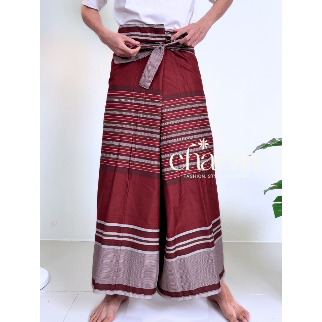 กางเกงโสร่ง ผู้ชาย อิสลาม ขายาว ใส่สบาย ใส่นอน ใส่ไปทะเล ร้านนวด กางเกงเล ขาก๊วย มีเชือกผูกเอว