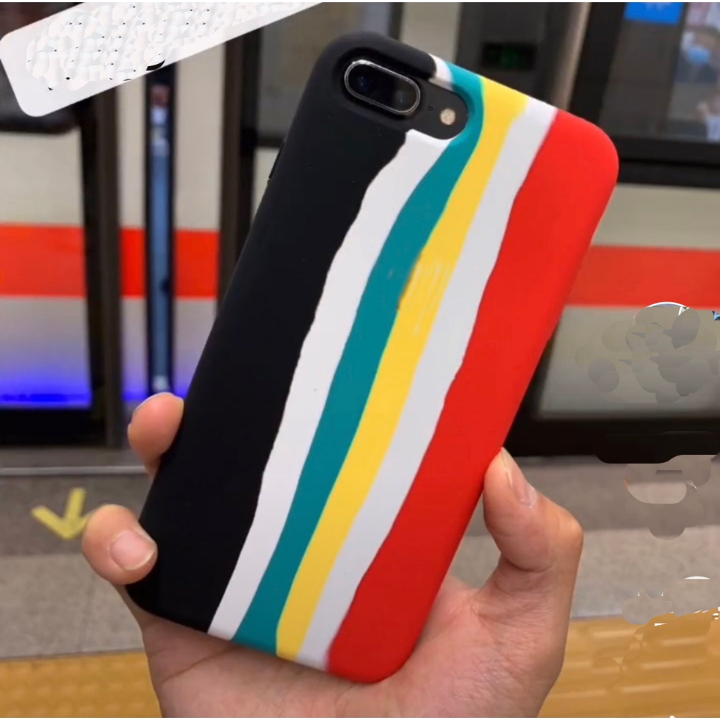 ส่งจากไทย เคสกำมะหยี่ สีรุ้ง สำหรับไอโฟน i6,6s,6plus,6splus,i7,i8,SE,7plus,8plus,X,Xs,XR,Xsmam,i11 pro max,i12 pro max - รูปที่ 2