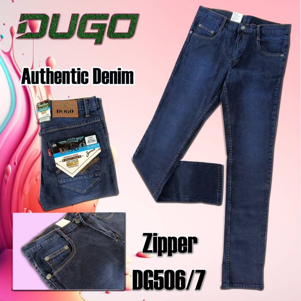 DG506/7 Zipper กางเกงยีนส์ ขาเดฟ ผ้ายืด  Authentic Denim Competition Design