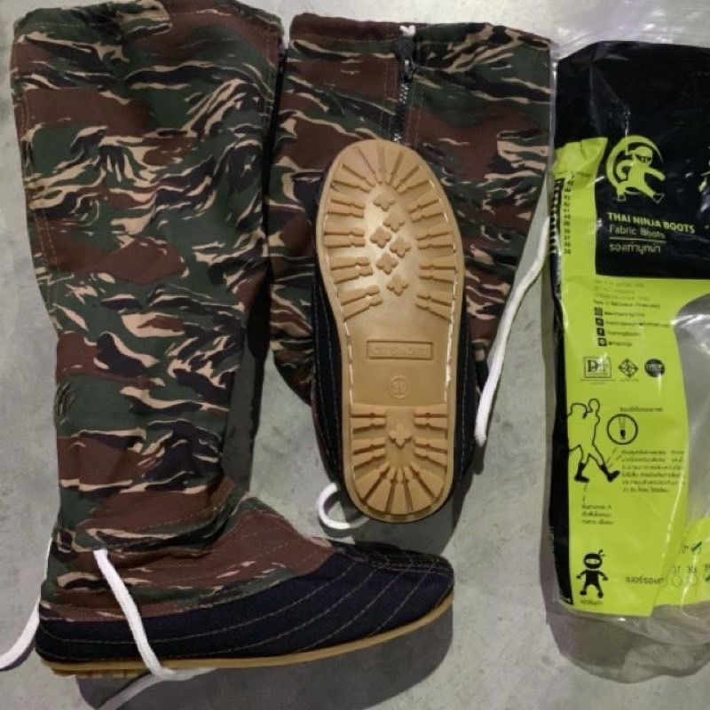 รองเท้าบูชผ้า รองเท้านินจา CS Shoes พื้นยางแก้ว ยาว17นิ้ว