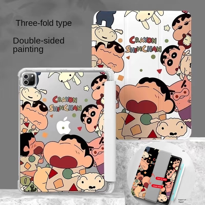 เคสแท็บเล็ต ลายการ์ตูนชินจัง กันตก สําหรับ ipad air 6 case gen10 Gen9 Gen8 Gen7 เคสไอเเพด Air4 Air5 10.9พร้อมถาดใส่ปากกา