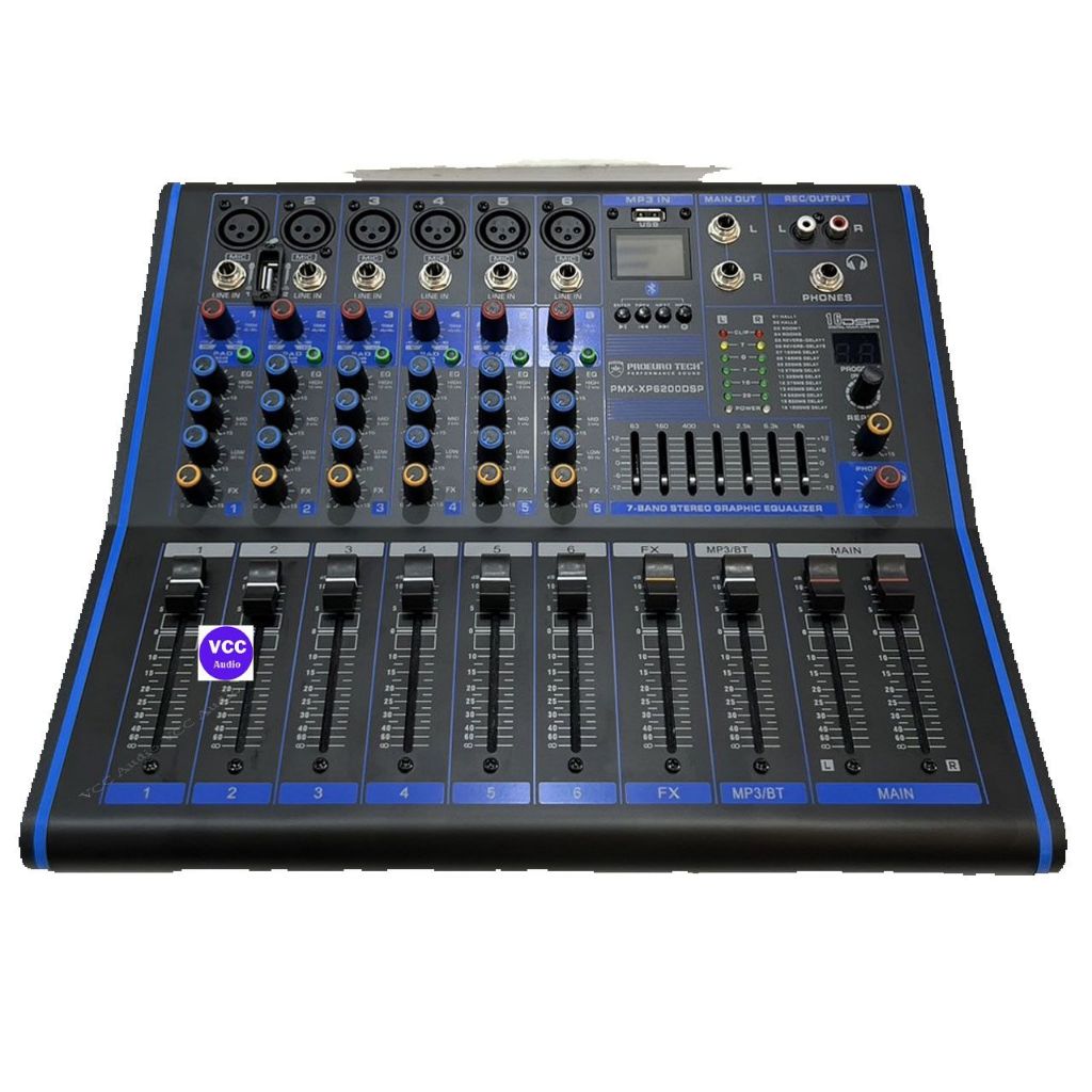 เพาเวอร์มิกเซอร์ PROEURO TECH PMX-XP6200DSP มี USB,บลูทูธ,DSP สินค้ารับประกัน 1 ปี