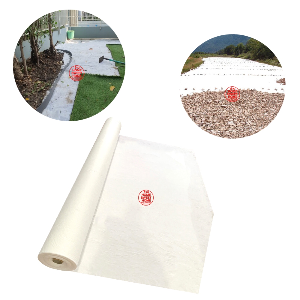 แผ่นใยสังเคราะห์ Geotextile (ขาว) ยาว20เมตร หนา100/120/150gsm แผ่นปูหิน แผ่นปูดิน ใยอเนกประสงค์ หนา ระบายน้ำ clearance - รูปที่ 3