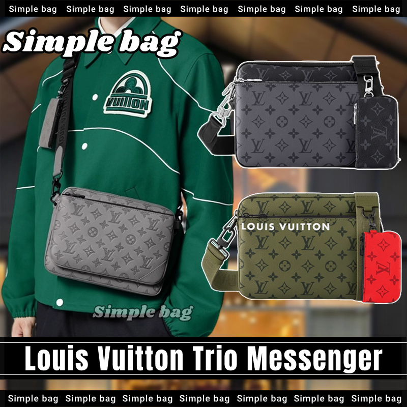 💯หลุยส์วิตตอง🍑Louis Vuitton Trio Messenger Bag LV กระเป๋าสะพายสำหรับผู้ชาย #Simple bag