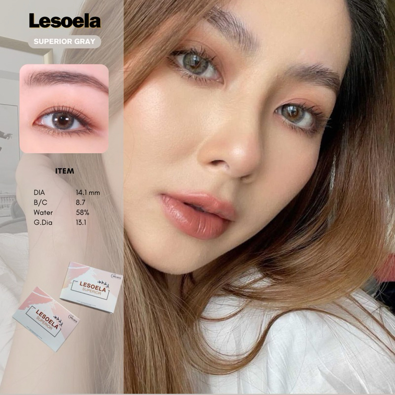 ( EXP 03/26 ) พร้อมส่ง ✨ 1 แถม 3 คอนแทคเลนส์รายปี Superior gray ลายเหมือนนัยน์ตา