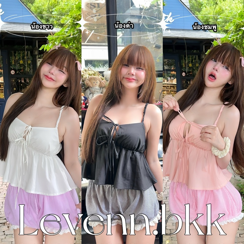 Levenn.bkk • Jeeda Crop เสื้อสายเดี่ยว ผ้าคอตตอล  ทรงน่ารัก