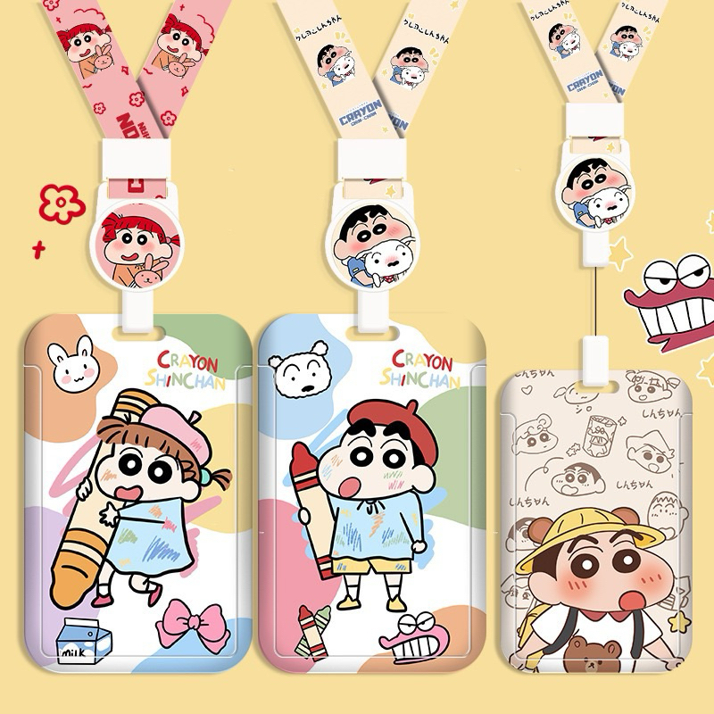 พร้อมส่ง การ์ดบัตรคล้องคอ (1ชิ้น) ใส่บัตรแข็ง บัตรรถไฟฟ้า ลายน่ารัก ลายตัวละครชินจัง การ์ดโฮลเดอร์
