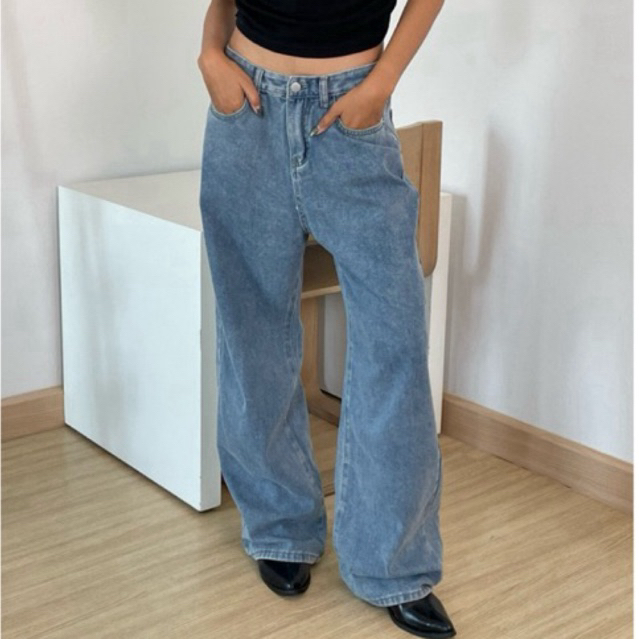 T.cute (พร้อมส่ง) Basic Denim กางเกงยีนส์ผ้าเดนิม ทรงเบสิค