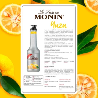 MONIN Yuzu Fruit Mix ยูซุฟรุ๊ตมิกซ์ 1L.