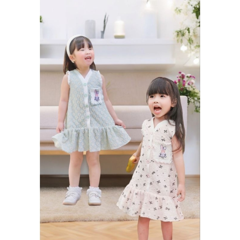 ชุดเดรชผ้าลูกไม้littlebunny#mother'sLove เสื้อผ้าเด็ก#ชุดเดรชกระต่าย