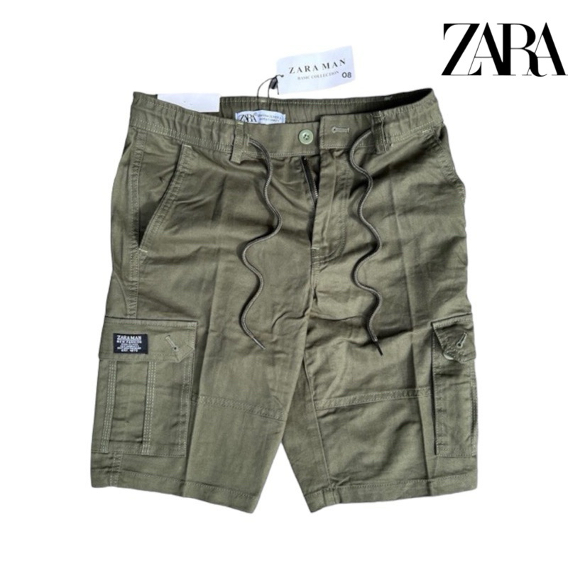 ZARA MAN กางเกงคาร์โก้ กางเกงขาสั้นมีกระเป๋าข้าง (size 29-36)