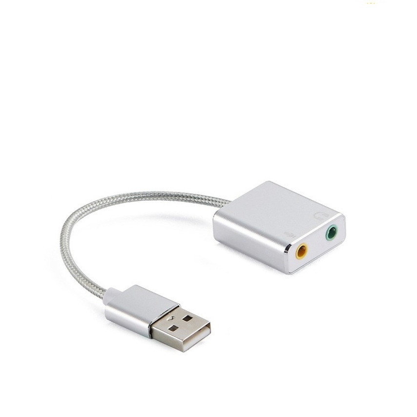 USB Sound Card HIFI Magic Voice 7.1Channel อะแดปเตอร์ซาวด์การ์ด ตัวแปลงหูฟัง JACK AUX 3.5 TO USB