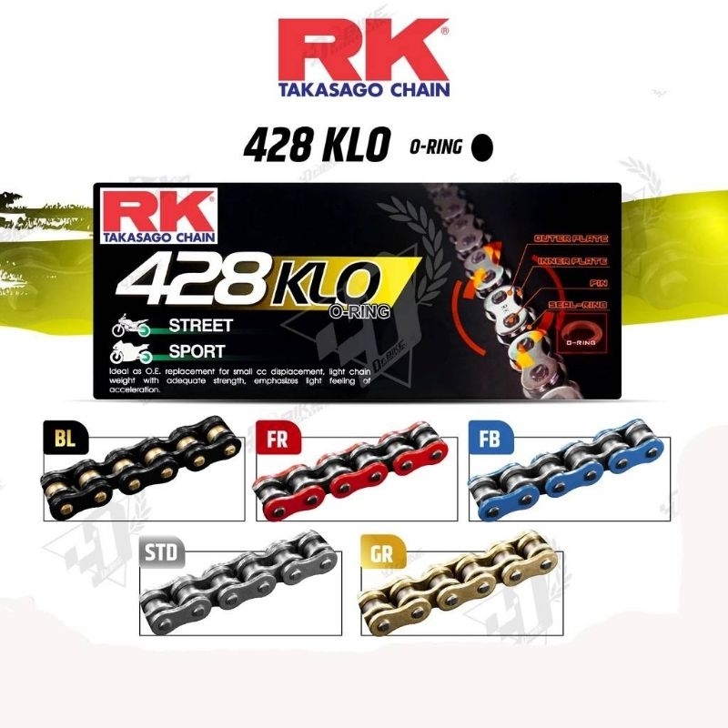 โซ่ RK 428 KLO ข้อต่อ O-ring 132 ข้อ มีโอริงซัพเสียง