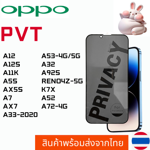 ฟิล์มกระจกกันมอง ฟิล์มกันเสือก OPPO A12 A12S A11K A5S AX5S A7 AX7 A33-2020 A53-4G/5G A32 A92S RENO4Z