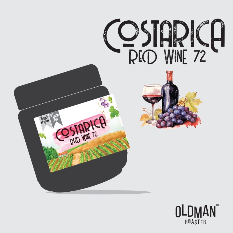 เมล็ดกาแฟ COSTARICA RED WINE 72 (คั่วอ่อน) by OLDMAN ROASTER
