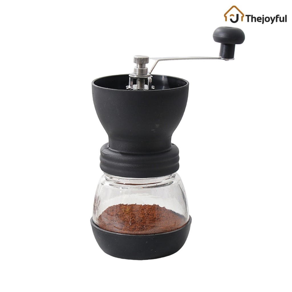 Thejoyful ที่บดเมล็ดกาแฟ เครื่องบดกาแฟ แบบมือหมุน Coffee Grinder บดละเอียด ความจุ 120 กรัม ด้ามจับสแตนเลส