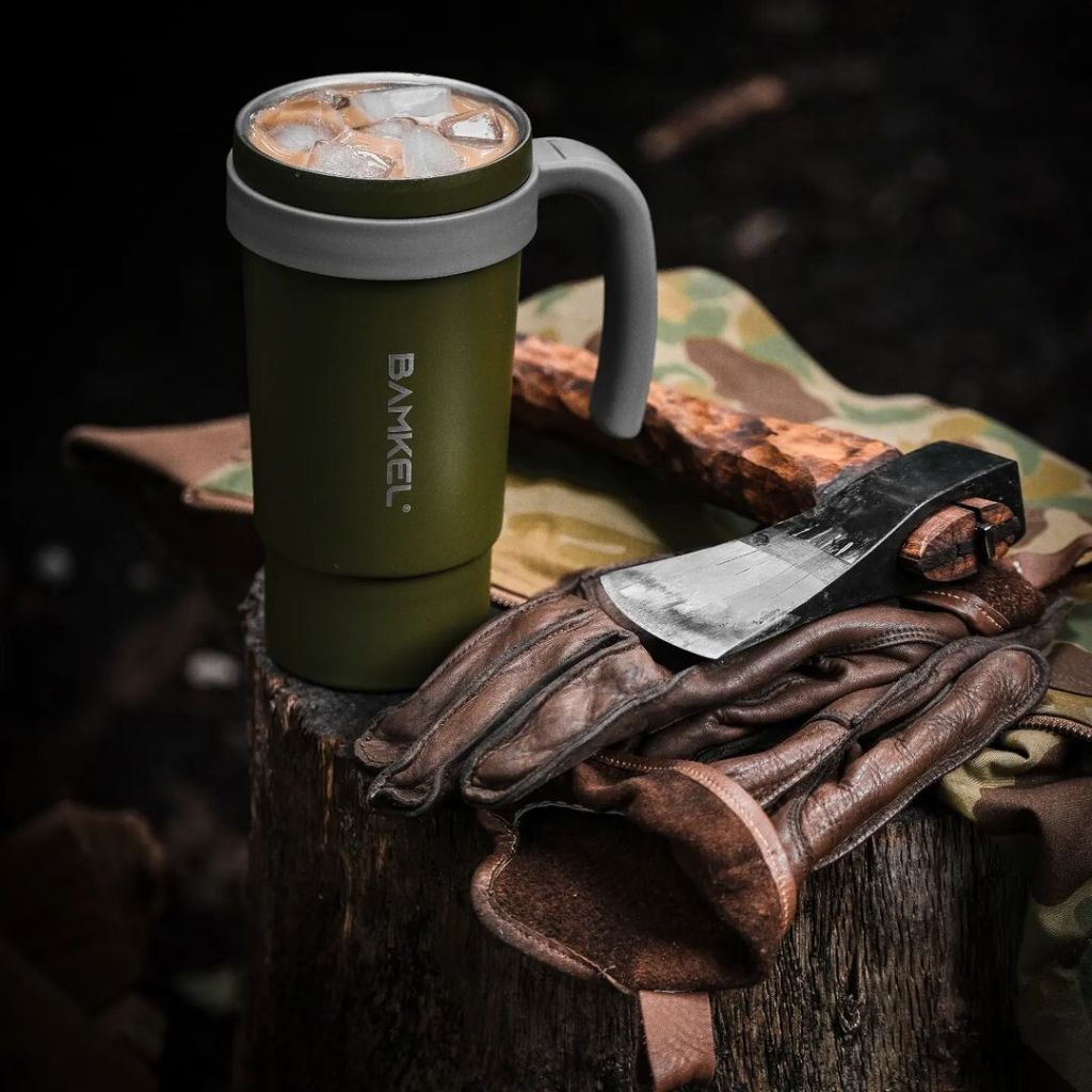 BAMKEL 20OZ TUMBLER แก้วเก็บอุณหภูมิ ร้อน เย็น สแตนเลส 2 ชั้น ขนาด 20 ออนซ์ ดีไซน์สวย by Jeep Camping